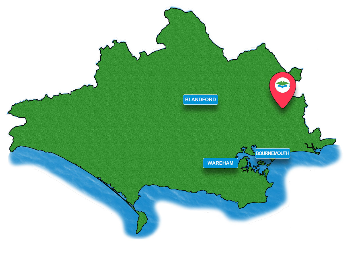 School trip Isle of Wight location map for Moors Valley Country Park And Forest